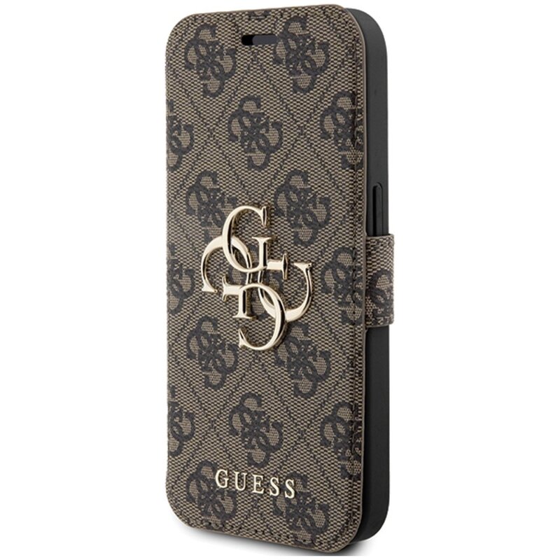 Etui GUESS 4G Metal Logo do Apple iPhone 15 Pro Brązowy
