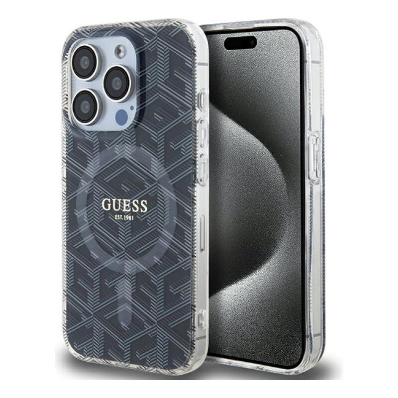 Etui GUESS IML GCube MagSafe do Apple iPhone 15 Pro Max Czarny