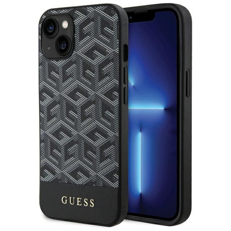 Etui GUESS GCube Stripes MagSafe do Apple iPhone 15 Czarny