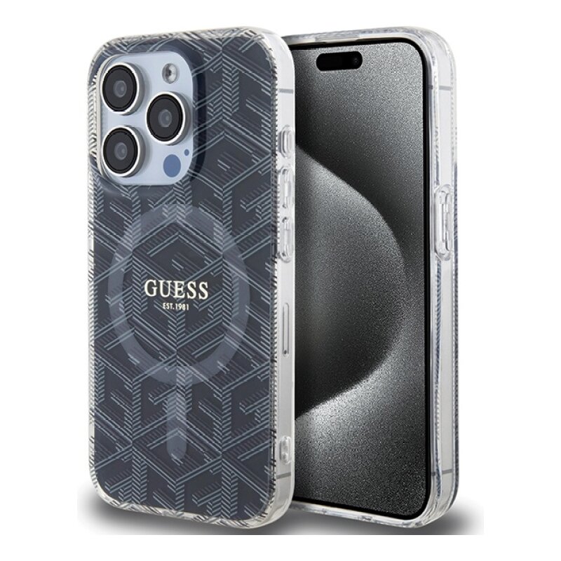 Etui GUESS IML GCube MagSafe do Apple iPhone 15 Pro Czarny