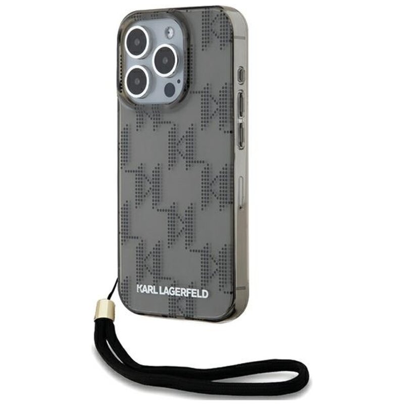 Etui KARL LAGERFELD IML Mono KL Pattern & Cord do Apple iPhone 15 Pro Czarny
