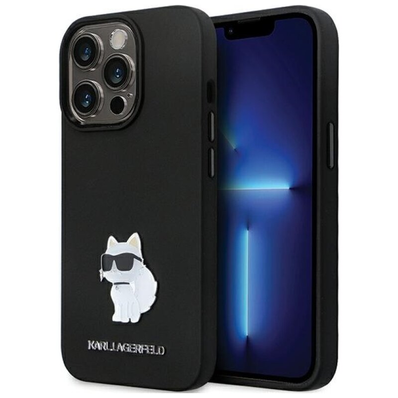 Etui KARL LAGERFELD Silicone C Metal Pin do Apple iPhone 14 Pro Max Czarny