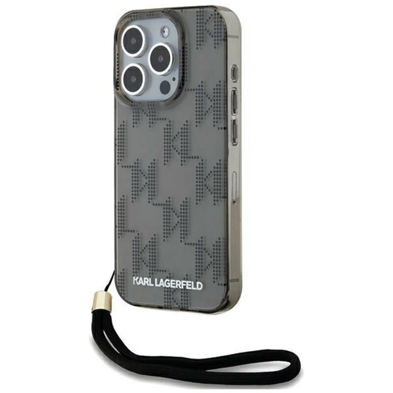Etui KARL LAGERFELD IML Mono KL Pattern & Cord do Apple iPhone 15 Pro Max Czarny