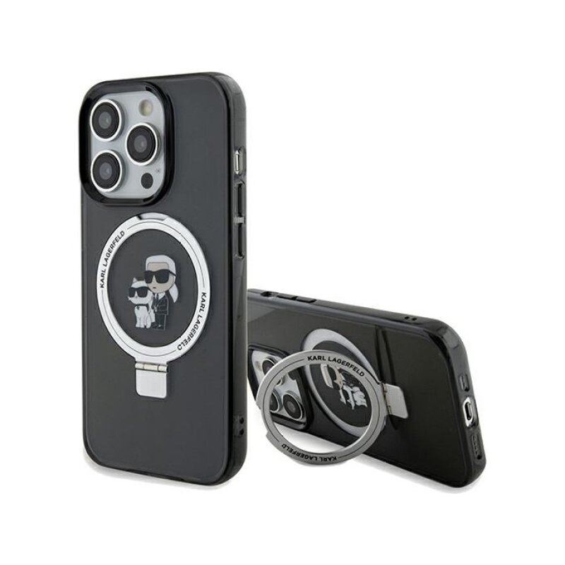 Etui KARL LAGERFELD Ring Stand Karl & Choupettte MagSafe do Apple iPhone 14 Pro Czarny