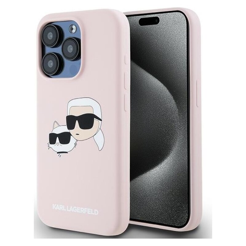 Etui KARL LAGERFELD Silicone Karl & Choupette MagSafe do Apple iPhone 15 Pro Max Różowy