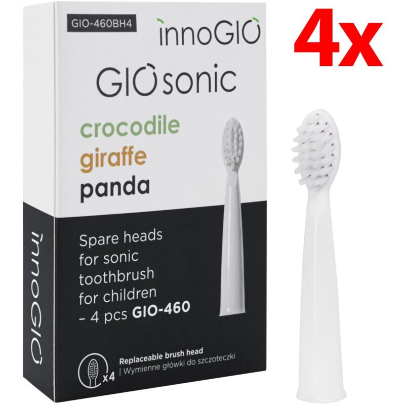 Oryginalna końcówka do szczoteczki INNOGIO GIOsonic (4 szt) Biały (Miękkie włosie)