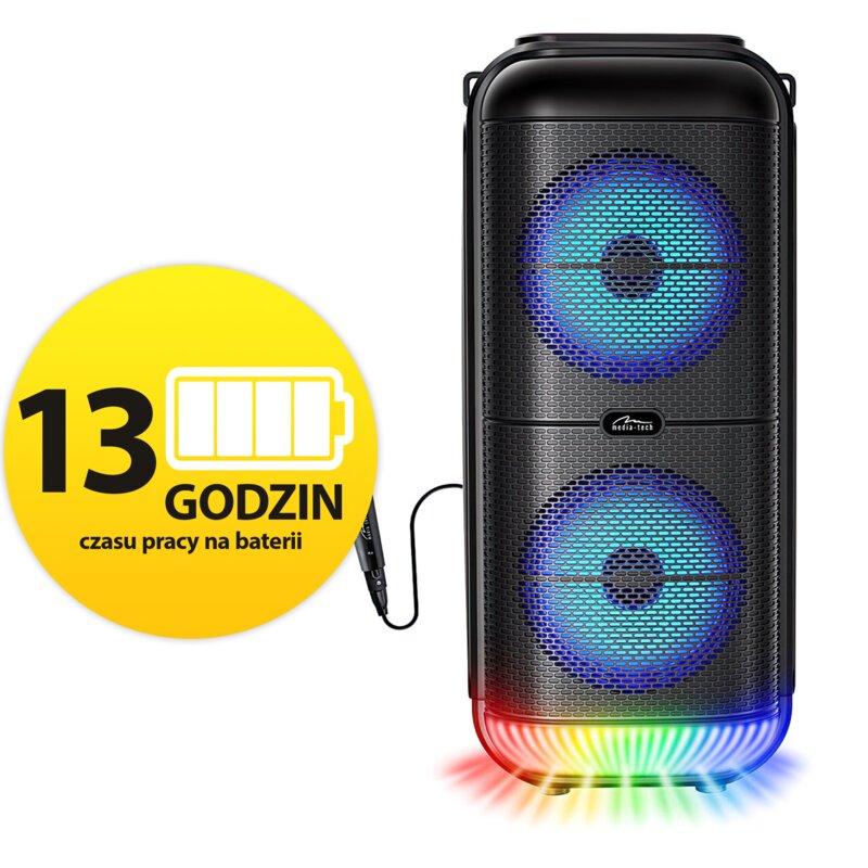 Power audio MEDIA-TECH MT3183 Mikrofon Karaoke Czarny