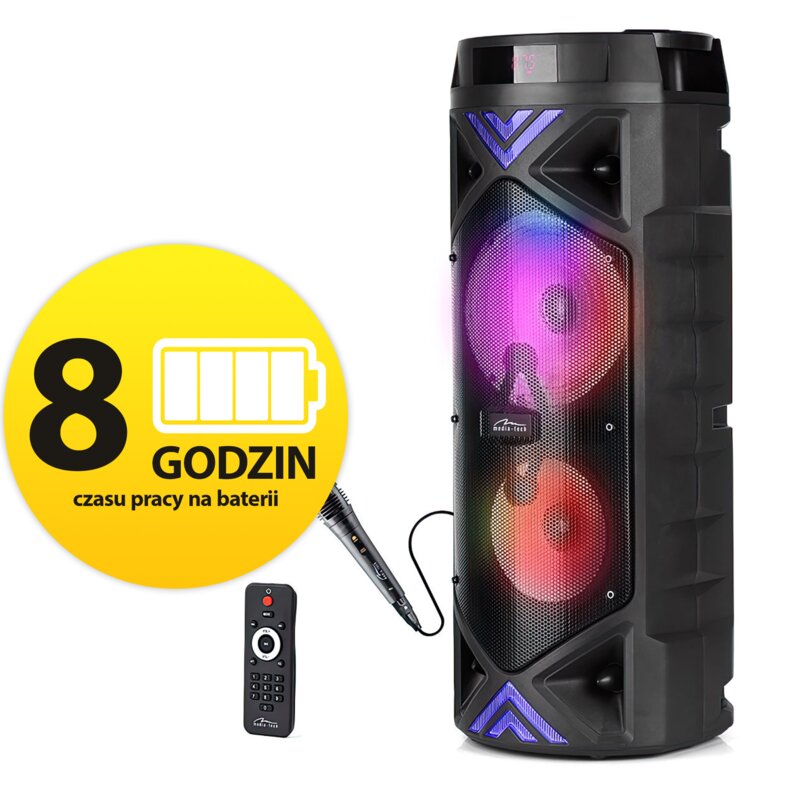 Power audio MEDIA-TECH Funbox KEG Pro MT3182 Mikrofon Karaoke Czarny