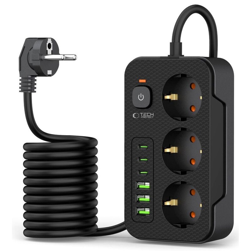 Listwa TECH-PROTECT PC3X6 (2 m) Czarny