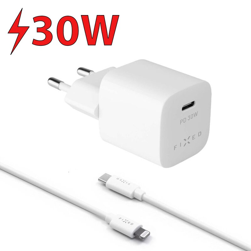 Ładowarka sieciowa FIXED FIXC30M-CL-WH 30W Biały ładowarka do telefonu USB-C + kabel
