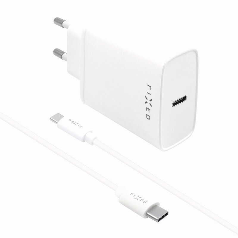 Ładowarka sieciowa FIXED FIXC20-CC-WH 20W Biały ładowarka do telefonu USB-C + kabel