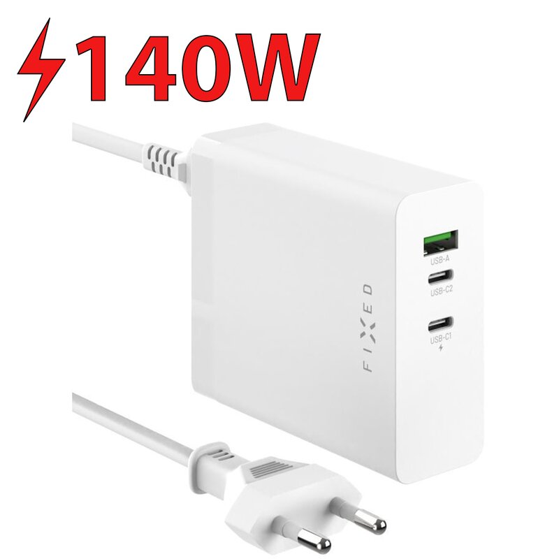 Ładowarka sieciowa FIXED Charging Station 140W Biały