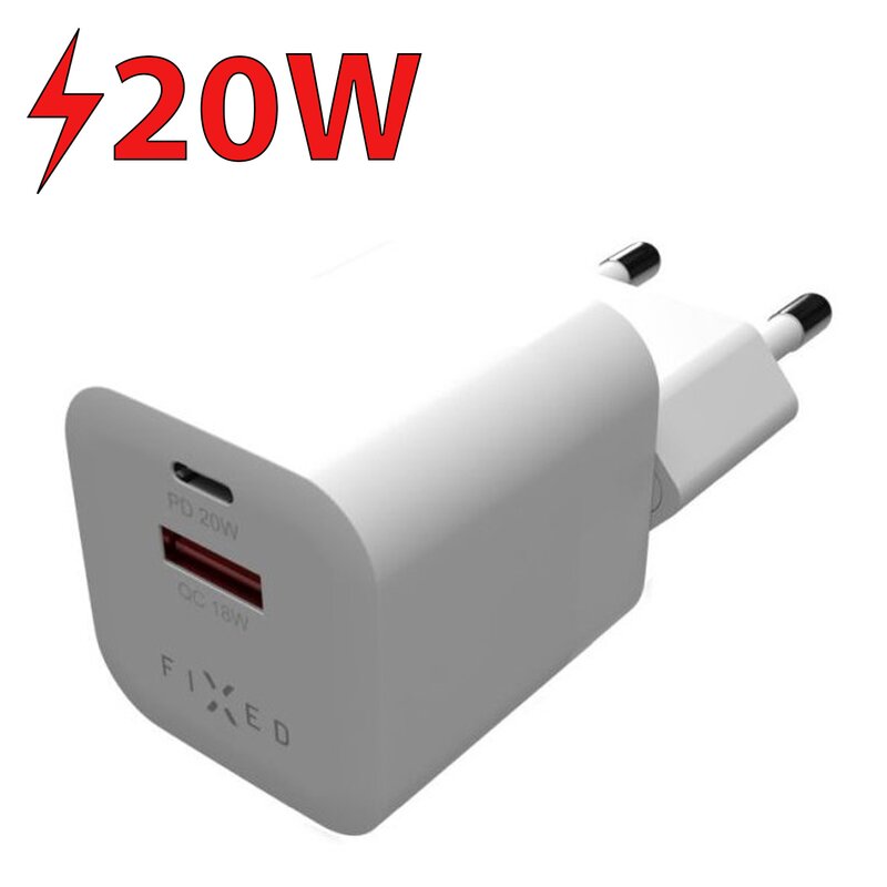 Ładowarka sieciowa FIXED FIXC20M-CU-WH 20W Biały ładowarka do telefonu USB, USB-C