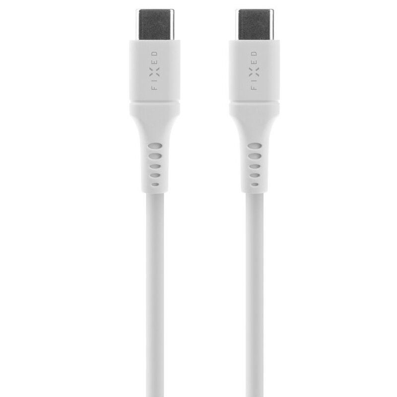 Kabel silikonowy USB-C - USB-C FIXED 60W 0.5 m Biały