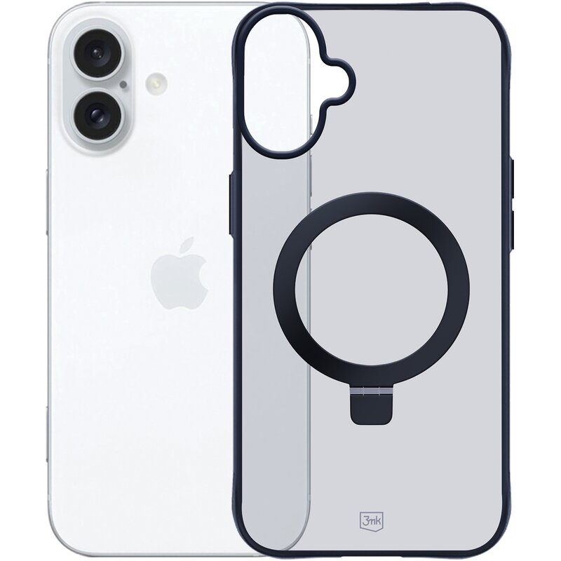 3mk Smoke Case Mag&Stand do iPhone 16 Plus Czarny
