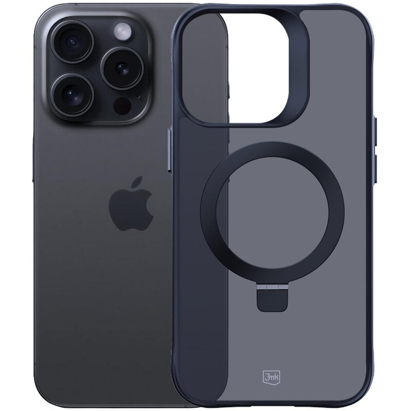 Etui 3MK Smoke Case Mag & Stand do Apple iPhone 15 Pro Max Czarny