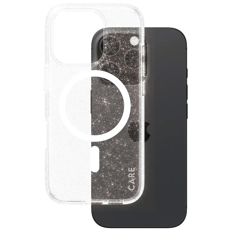 Etui PANZERGLASS Care Flagship Star Lit MagSafe do Apple iPhone 16 Pro Przezroczysto-biały