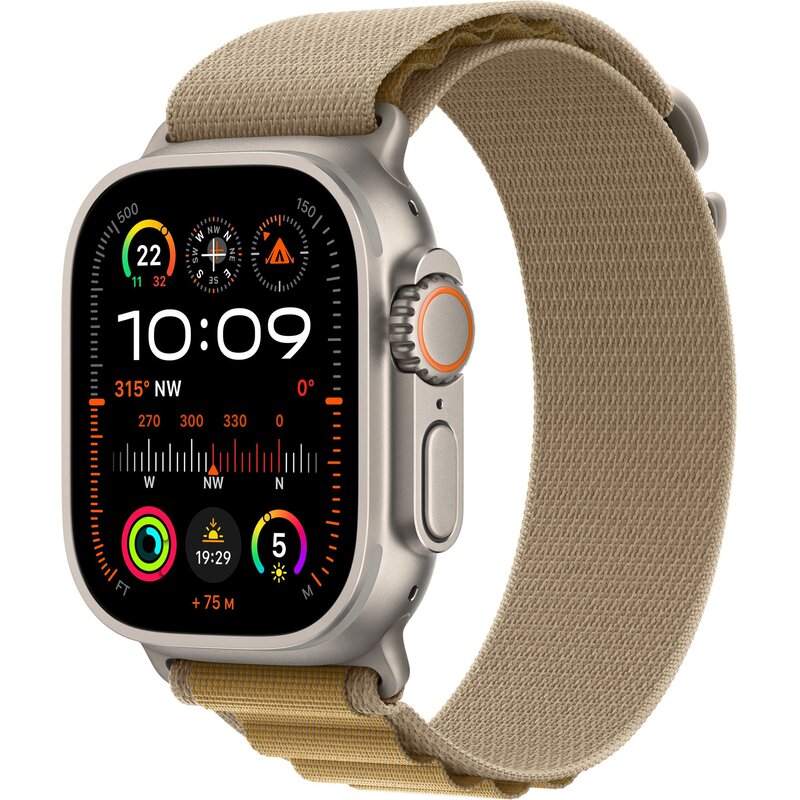 Apple Watch Ultra 2 GPS + Cellular 49mm koperta tytanowa (naturalny) + opaska Alpine L (beżowy)