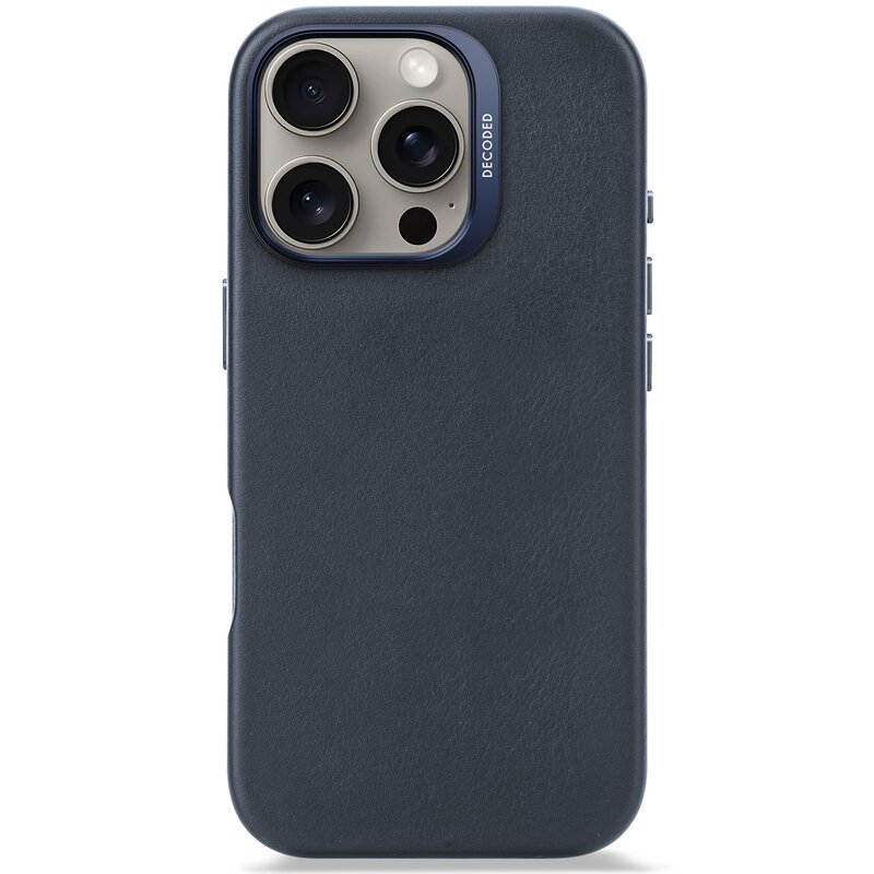 Decoded Leather Backcover iPhone 16 Pro MagSafe navy