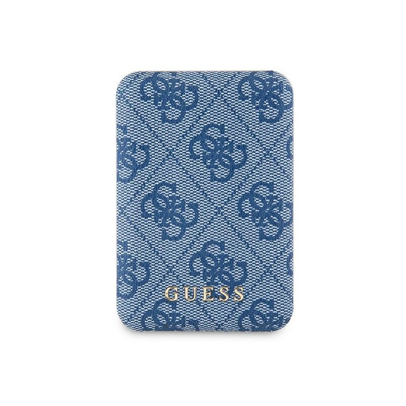Powerbank indukcyjny GUESS 4G Leather Metal Logo 5000 mAh 15W Niebieski