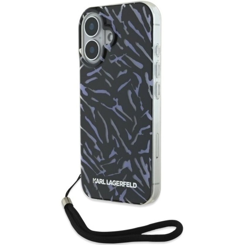 Etui KARL LAGERFELD Zebra with Cord do Apple iPhone 16 Fioletowy