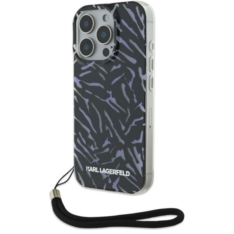 Etui KARL LAGERFELD Zebra with Cord do Apple iPhone 16 Pro Max Fioletowy