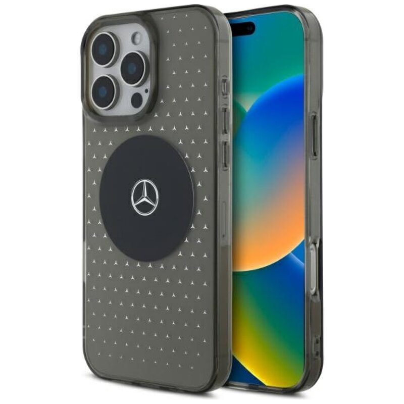 Mercedes-Benz MB Case Star Pattern MagSafe do iPhone 16 Pro Czarny