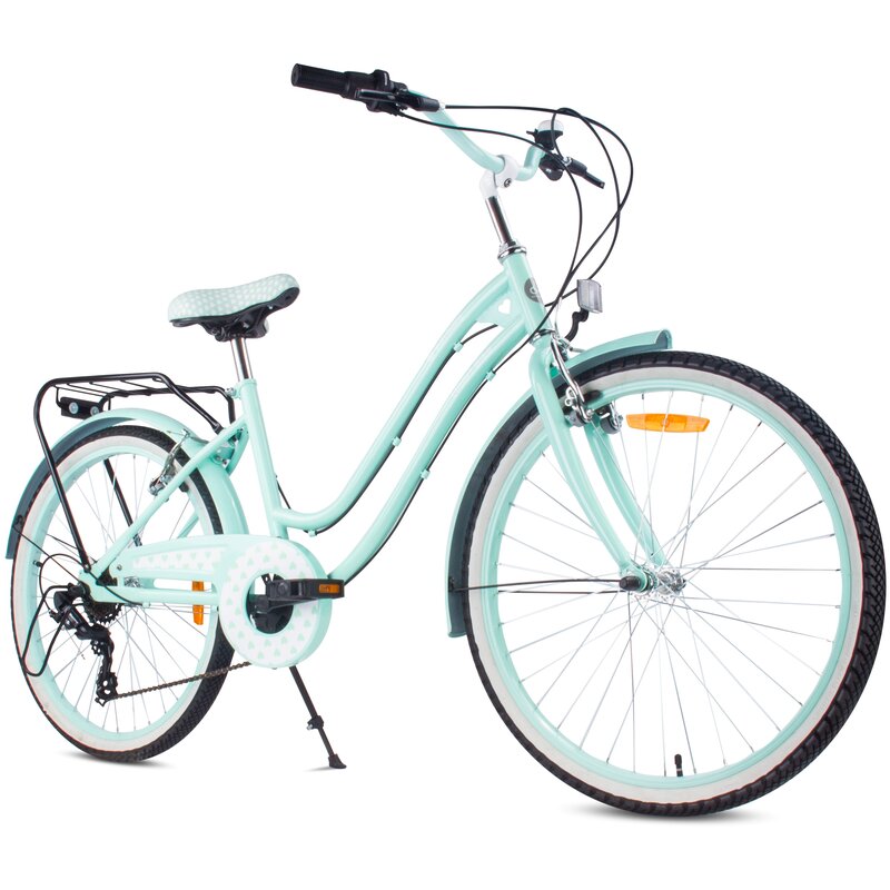 Rower młodzieżowy SUN BABY Heart Bike 24 cale dla dziewczynki Miętowy