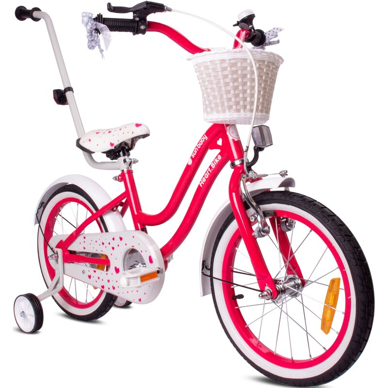 Rower dziecięcy SUN BABY Heart Bike 16 cali Malinowy Wzrost: 100-120 cm Wiek: 4-6 lat