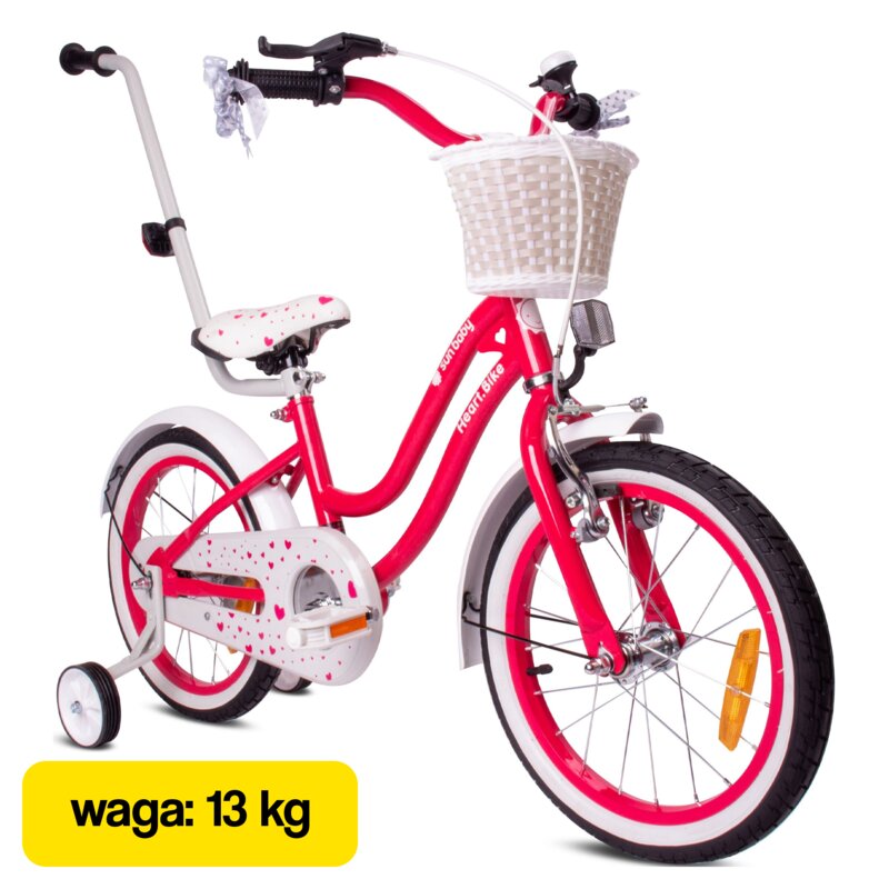 Rower dziecięcy SUN BABY Heart Bike 16 cali Malinowy Wzrost: 100-120 cm Wiek: 4-6 lat