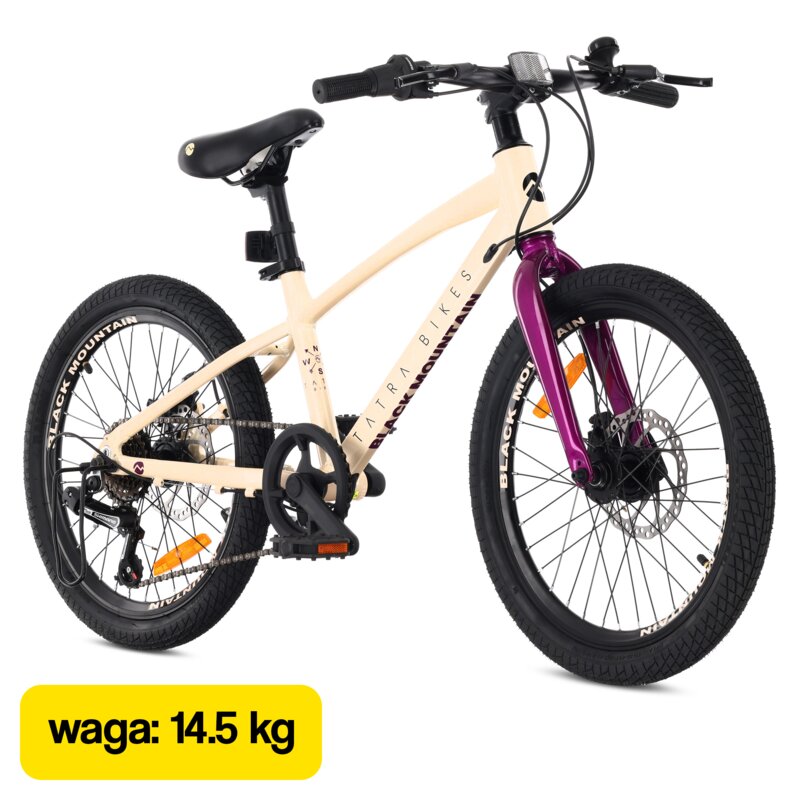 Rower dziecięcy TATRA Mountain 20 cali Kremowo-fioletowy Wzrost: 120-135 cm Wiek: 6-8 lat