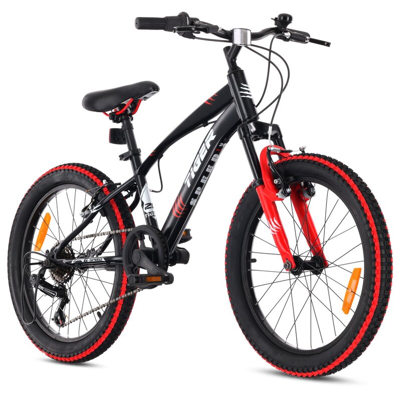 Rower dziecięcy SUN BABY Tiger Bike 20 cali Czarno-czerwony Wzrost: 120-135 cm Wiek: 6-8 lat