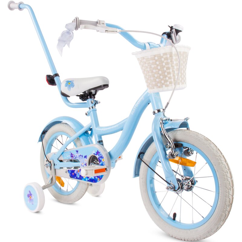 Rower dziecięcy SUN BABY Flower Bike 14 cali Niebieski Wzrost: 95-110 cm Wiek: 3-5 lat