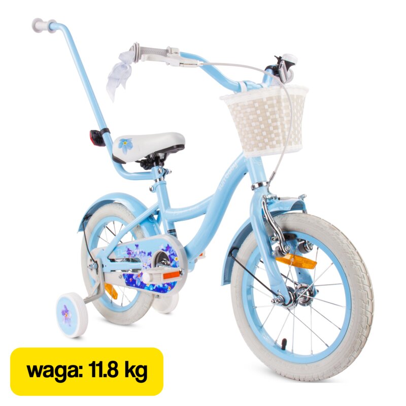 Rower dziecięcy SUN BABY Flower Bike 14 cali Niebieski Wzrost: 95-110 cm Wiek: 3-5 lat