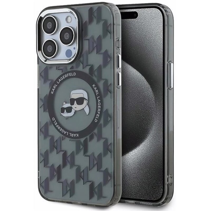 Karl Lagerfeld IML Monogram iPhone 15 Pro Czarny