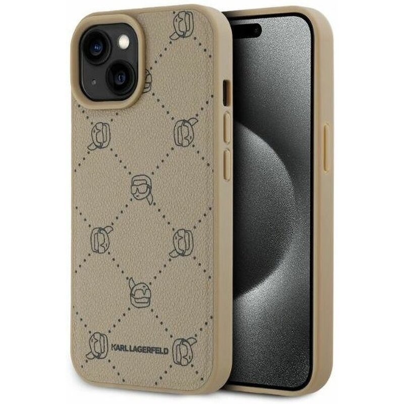 Etui KARL LAGERFELD Karl Head Magsafe do Apple iPhone 15 Beżowy