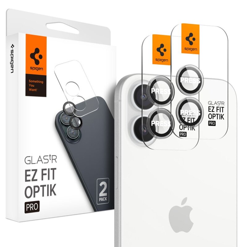 Nakładka na obiektyw SPIGEN Optik Pro Glas.Tr ”Ez Fit” do Apple iPhone 16/16 Plus/17 Przezroczysty 2szt.