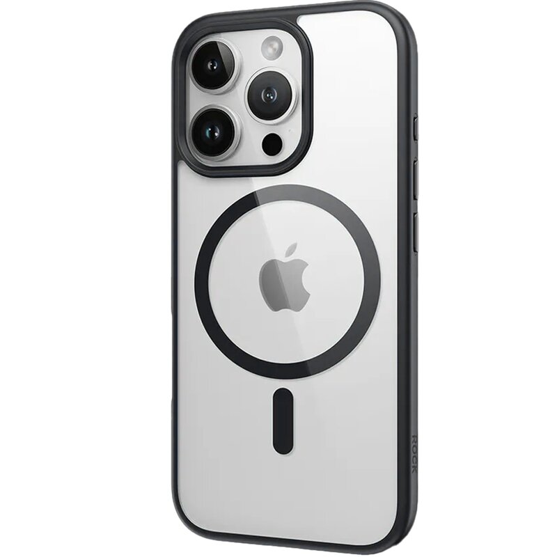Etui ROCK Guard MagSafe Stand do Apple iPhone 16 Pro Max Czarno-przezroczysty