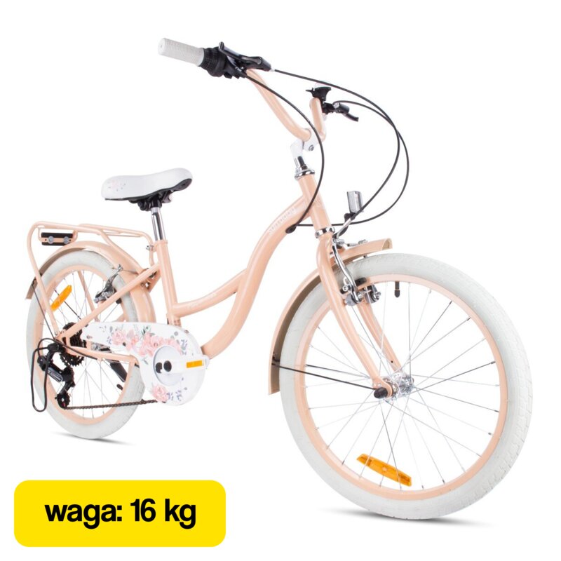 Rower dziecięcy SUN BABY Flower Bike 20 cali Morelowy Wzrost: 120-135 cm Wiek: 6-10 lat