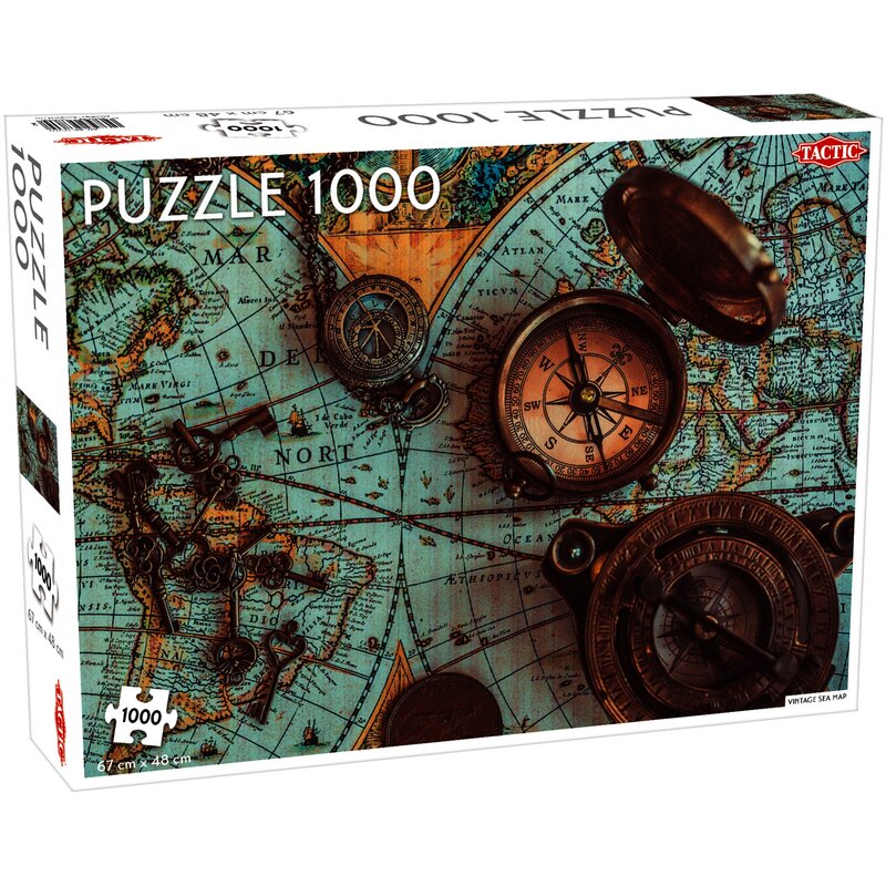 Puzzle TACTIC Lovers Vintage Sea Map 56756 (1000 elementów)