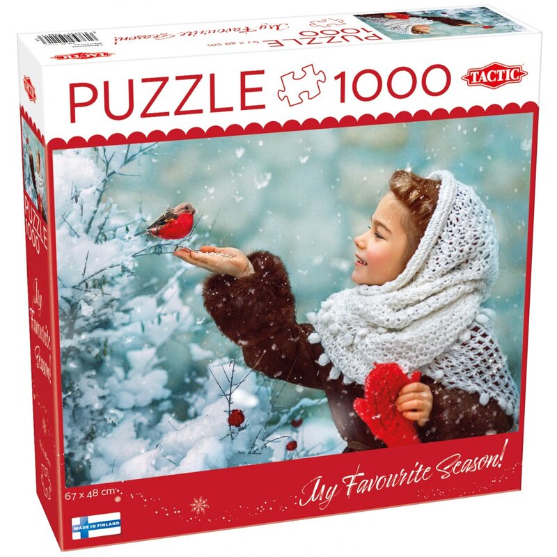 Puzzle TACTIC Lovers Girl in red Mittens 59221 (1000 elementów)
