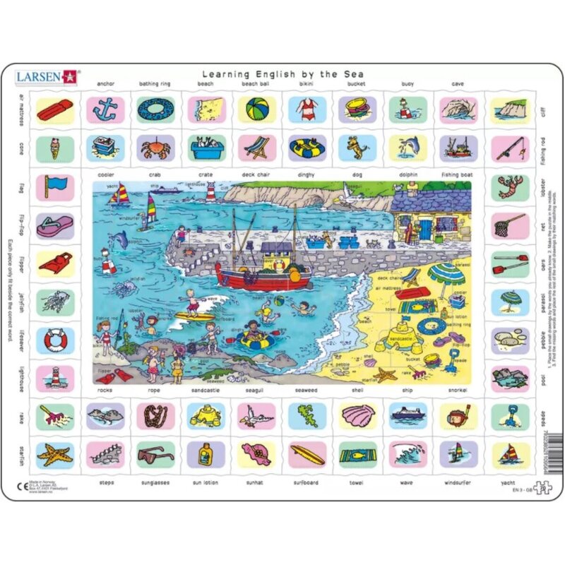 Układanka LARSEN Maxi Learning English by the sea LA-EN3EN (70 elementów)