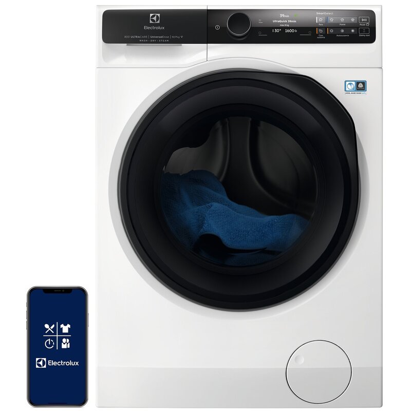 Electrolux 800 UltraCare EW8W7607QP 63,1cm 11kg/7kg Funkcje AI Zdalne sterowanie UniversalDose