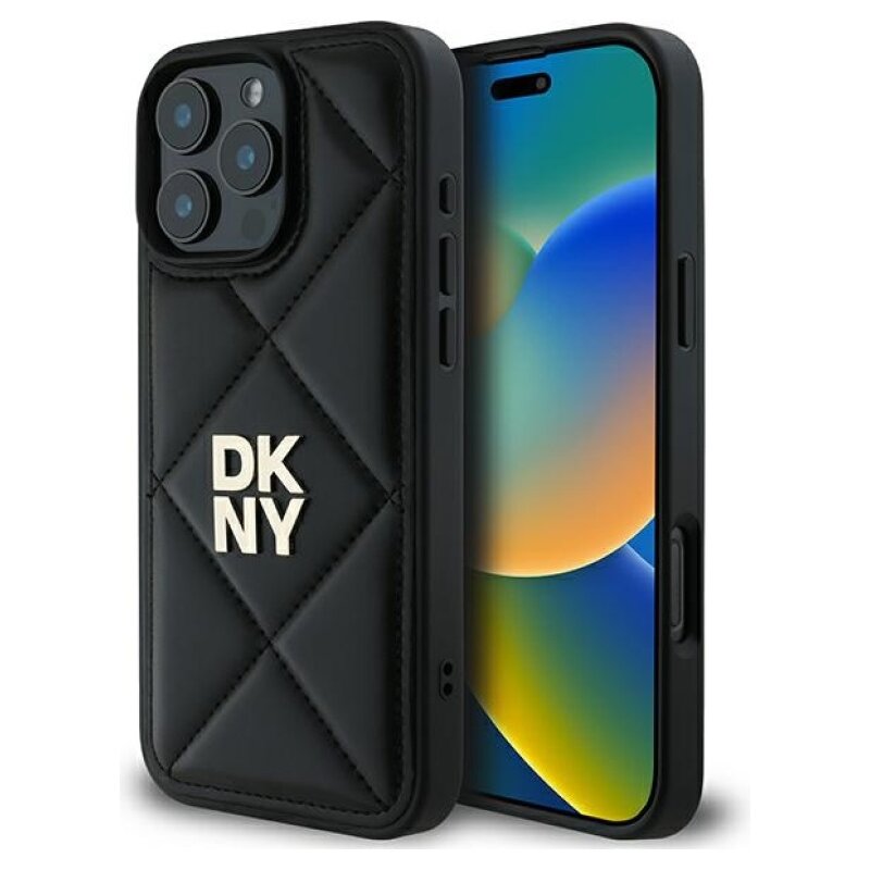 Etui DKNY Quilted Stack Logo do Apple iPhone 16 Pro Max Czarny