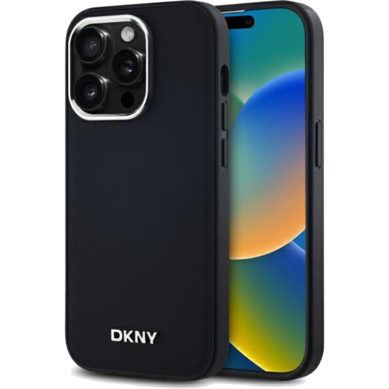 Etui DKNY Plain Logo MagSafe do Apple iPhone 14 Pro Czarny