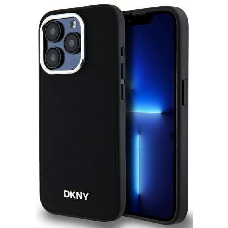 Etui DKNY Plain Logo MagSafe do Apple iPhone 15 Pro Czarny