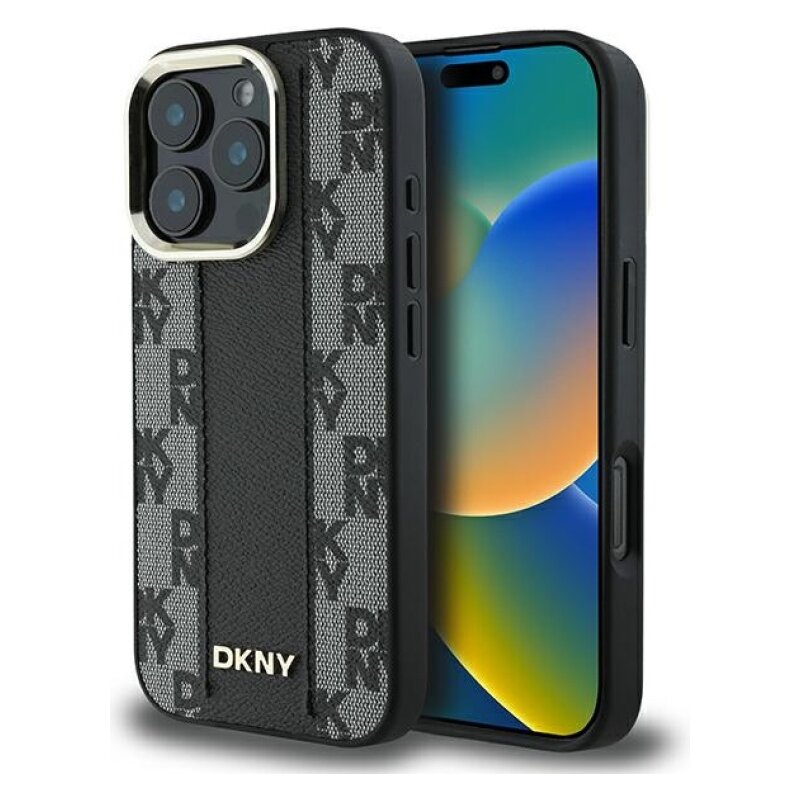 Etui DKNY Checkered Pattern MagSafe do Apple iPhone 16 Pro Max Czarny