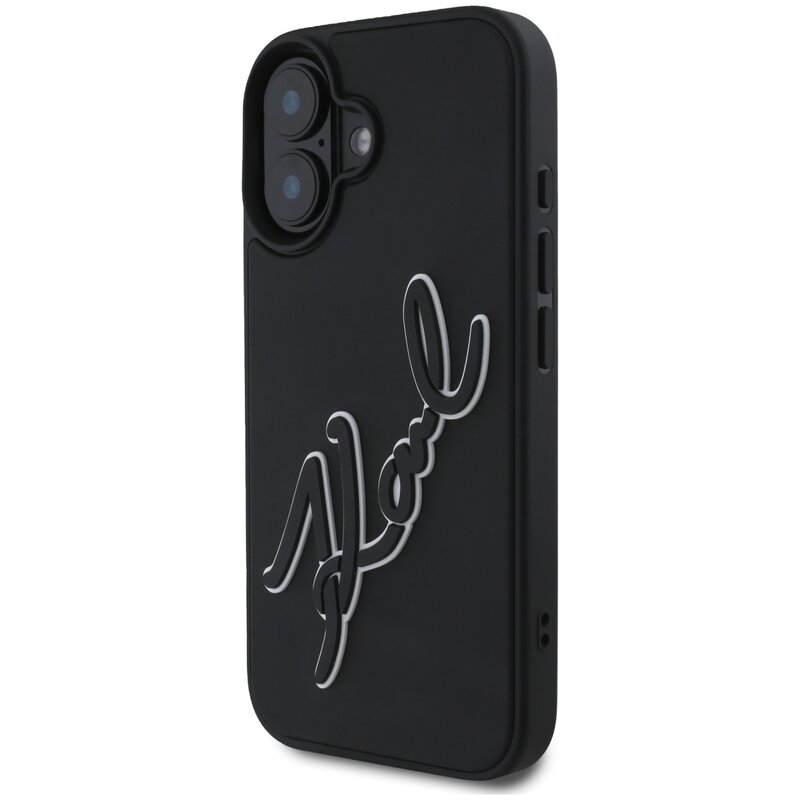 Etui KARL LAGERFELD 3D Rubber Signature do Apple iPhone 16 Czarny