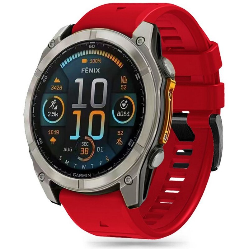 Pasek TECH-PROTECT Silicone Line do Garmin Fenix 5X/5X Plus/6X/6X Pro/7X/8 (szerokość paska 26 mm) Czerwony