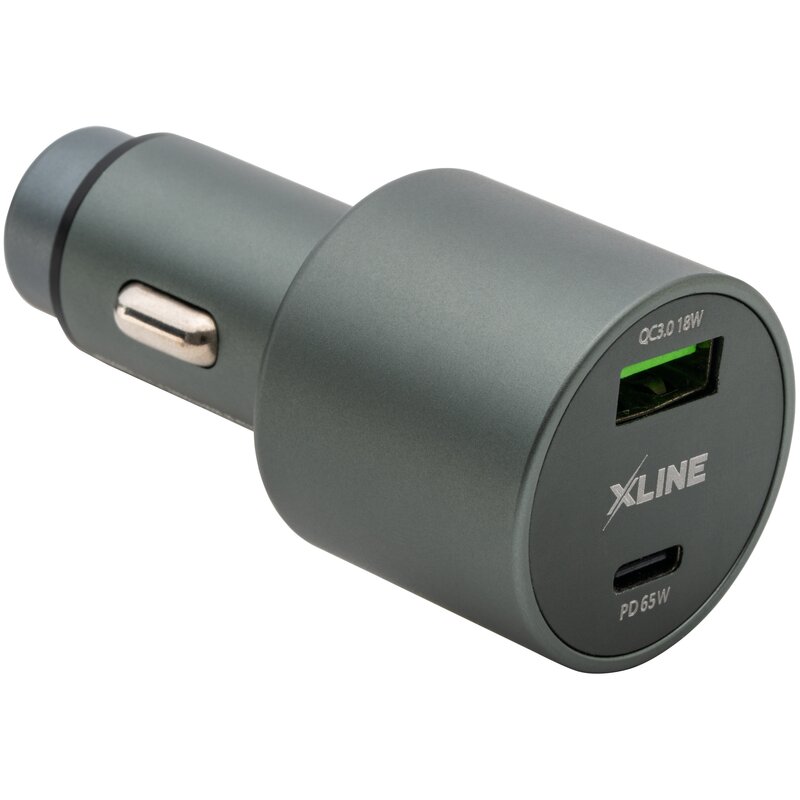 Ładowarka samochodowa XLINE CC702 QC 18W + PD 65W Szary